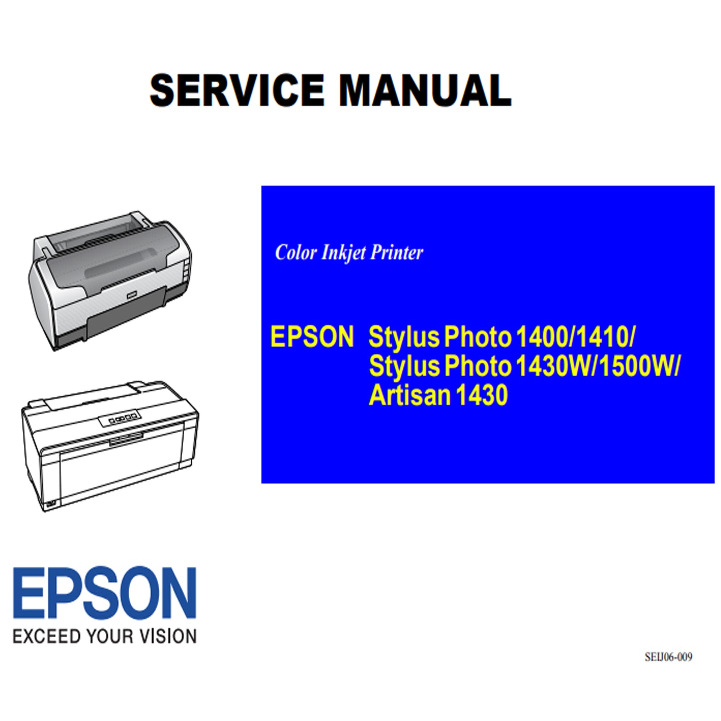 Manual de Servicio Epson EPSON Stylus Photo 1400 1410 Stylus Photo 1430W 1500W Artisan 1430