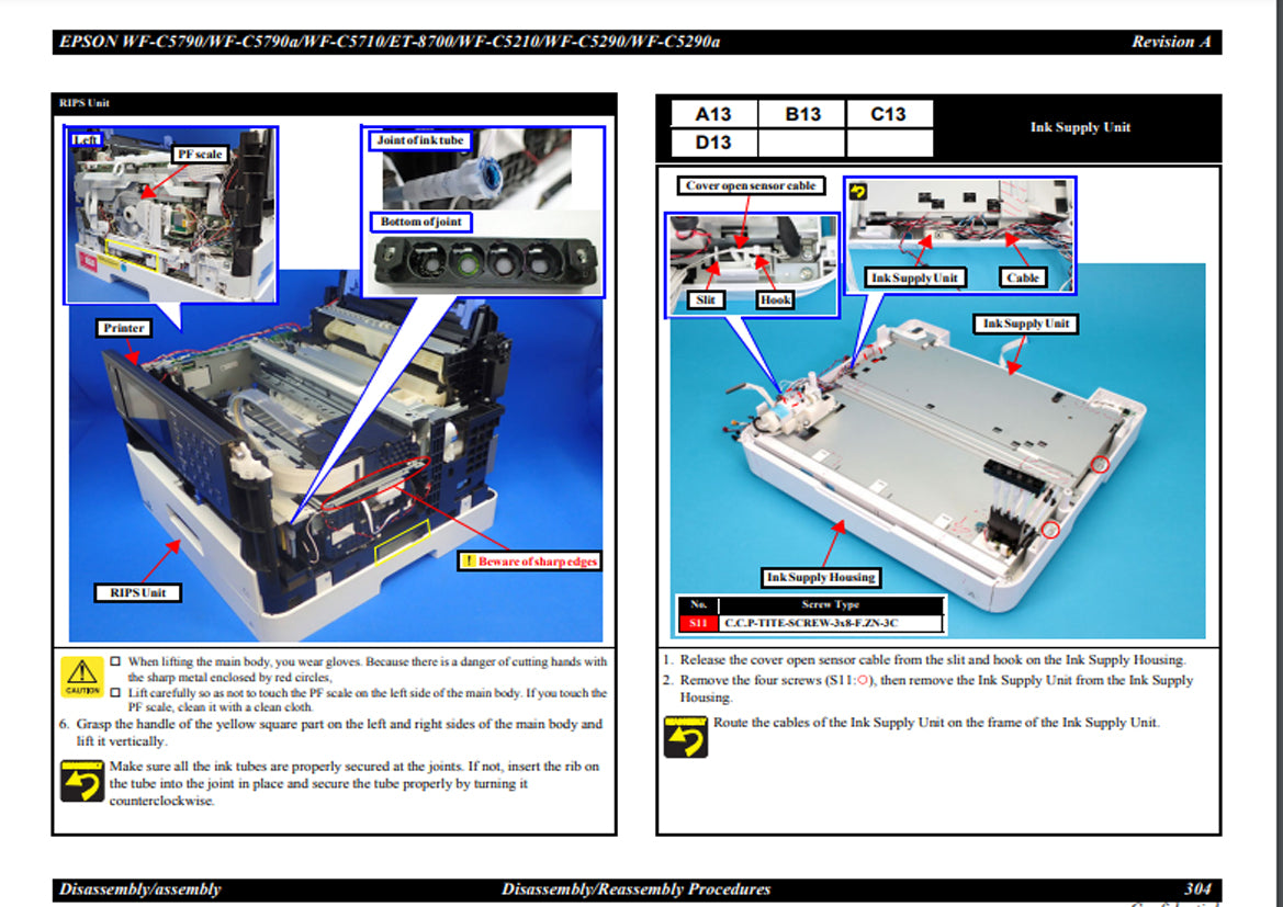 Manual de Servicio Epson WFC5790 C5790a C5710 C5210 C5290 C5290a ET-8700