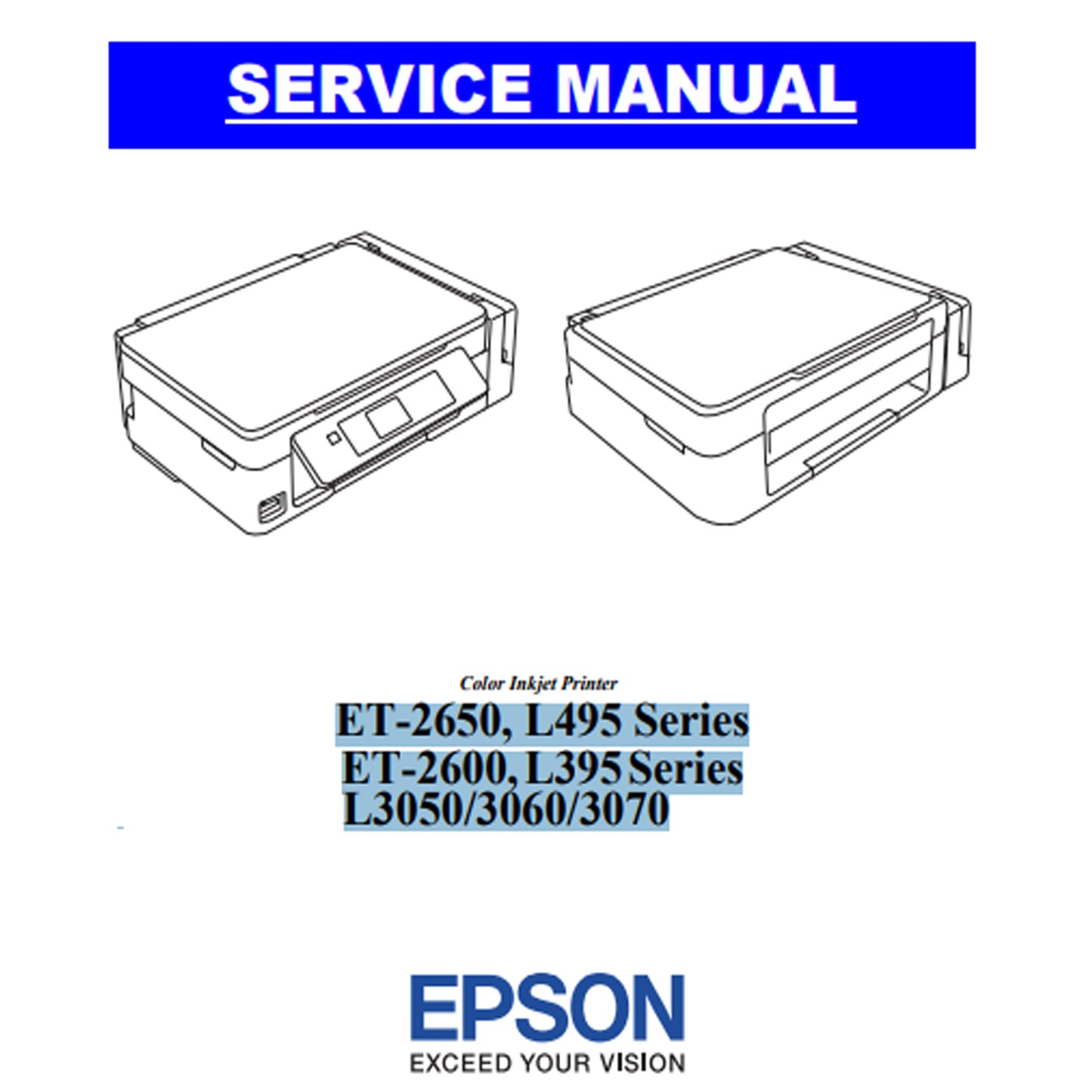 Manual de Servicio Epson L395 L495 ET-2650 ET-2600 L3050 L3060 L3070