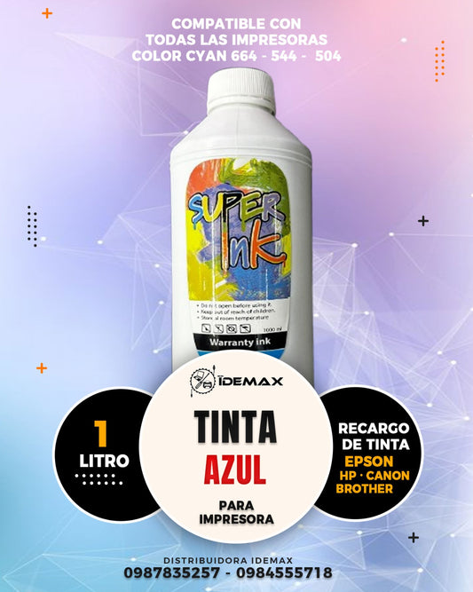 Tinta Litro Superink CYAN AZUL Compatible EPSON HP CANON BROTHER