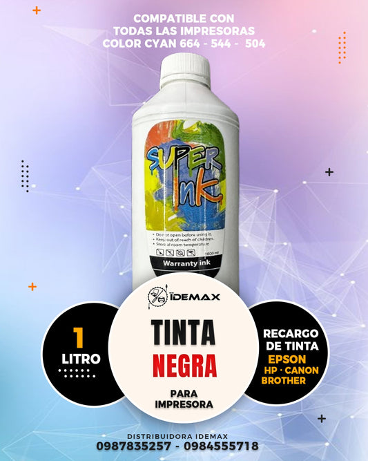 Tinta Litro Superink NEGRA Compatible EPSON HP CANON BROTHER